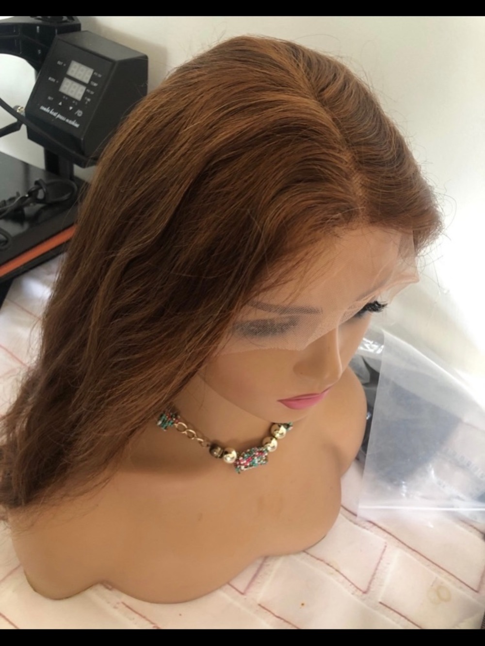 Natural Copper Brown Lace Front Wig - Long Wave